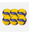 Mikasa Volleyball V200W yellow/royal Swiss Volley (6-Pack)