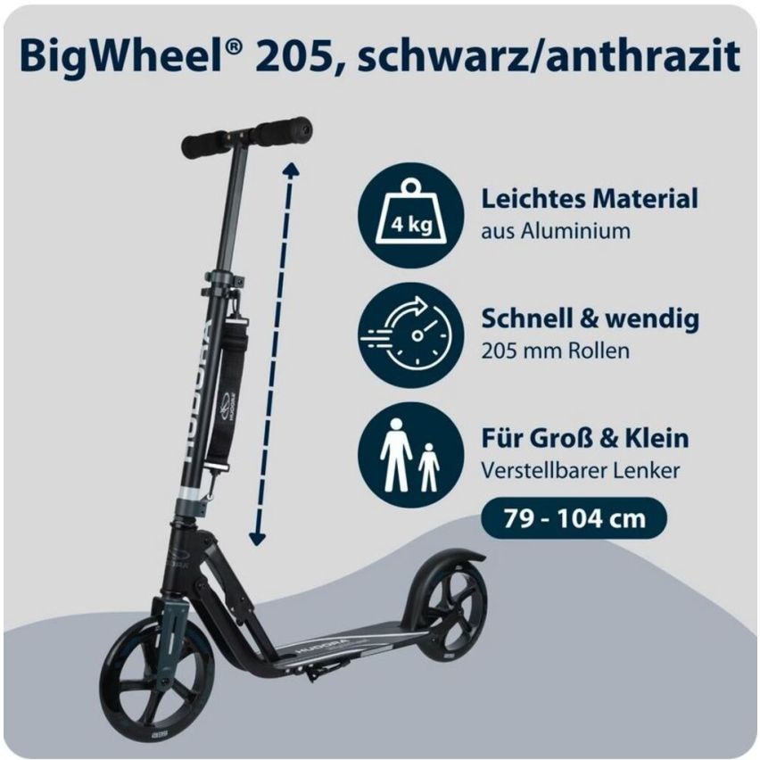 Hudora Scooter BigWheel® 205 schwarz/anthrazit