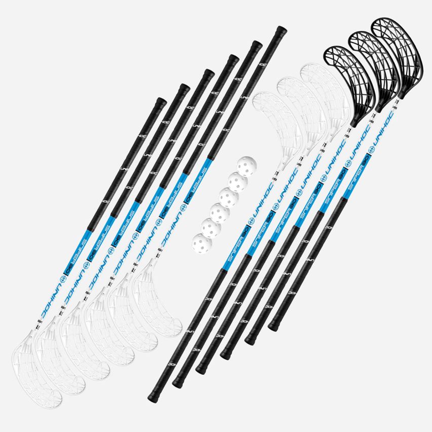unihoc Stockset Sniper 30 Senior 100cm (12 Stöcke, 6 Bälle, 1 Tasche)
