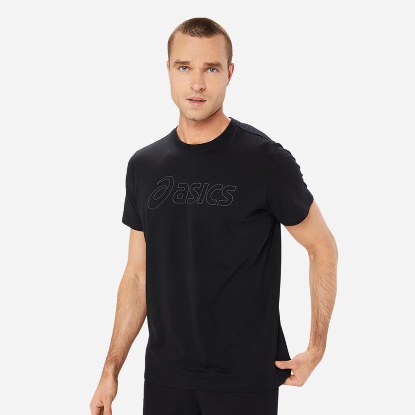 Asics SHIRT LOGO SS TEE Men black/graphite grey