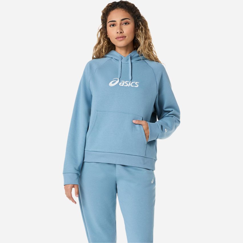 ASICS FLEECE PULLOVER HOODIE Lady saba blue