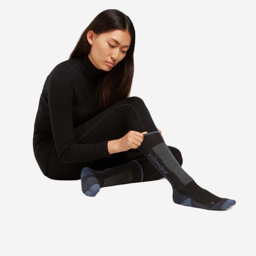 icebreaker Skisocken Ski+ OTC Damen black/dawn