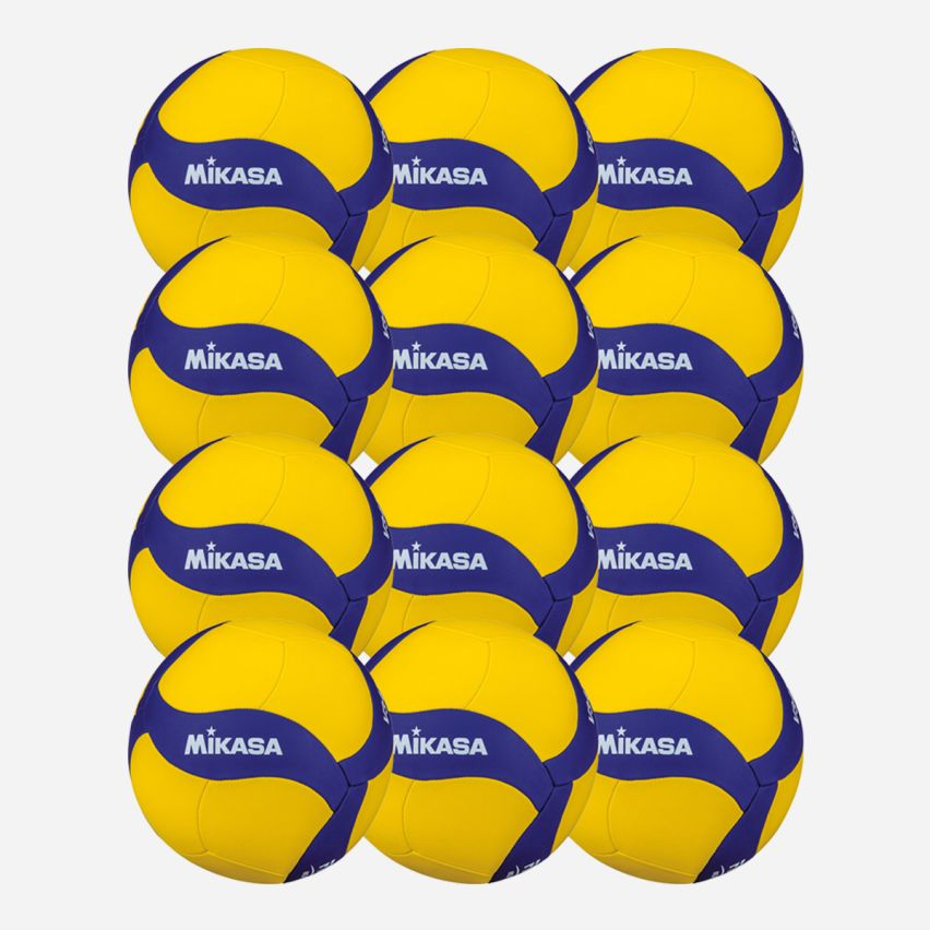 Mikasa Trainingsvolleyball V345W yellow/royal (12-Pack)