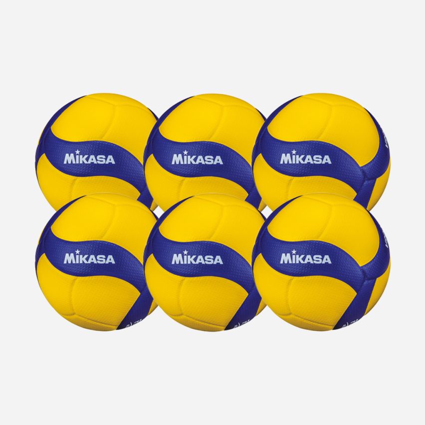 Mikasa Volleyball V200W yellow/royal Swiss Volley (6-Pack)