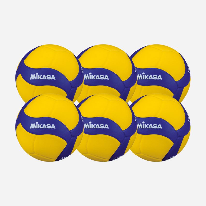 Mikasa Trainingsvolleyball V330W yellow/royal (6-Pack)