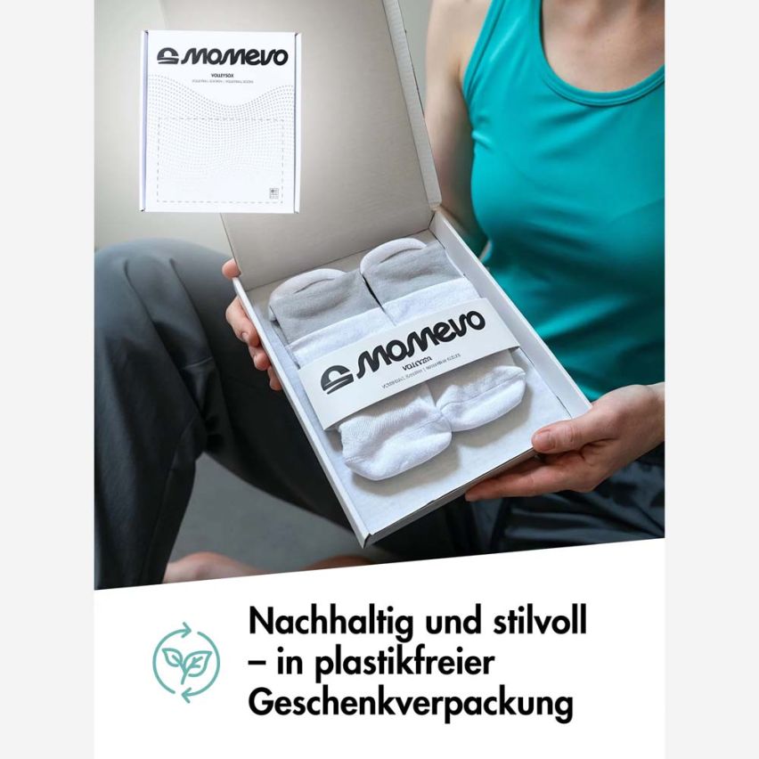 momevo VolleySox Volleyballsocken mit Grip-Pads weiss