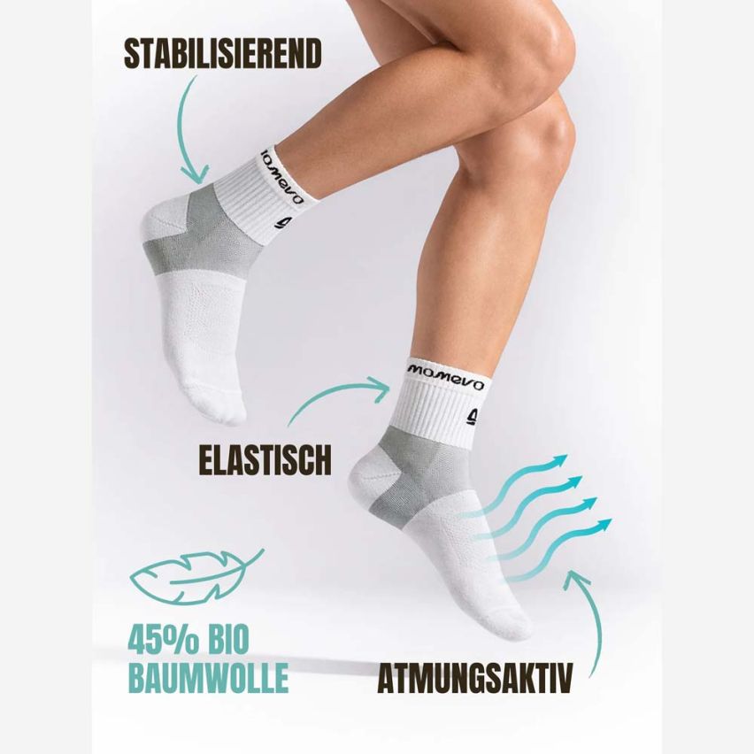 momevo VolleySox Volleyballsocken mit Grip-Pads weiss