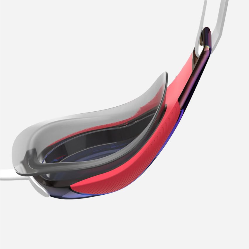 Speedo Schwimmbrille Fastskin Hyper Elite flame red/true blue gespiegelt
