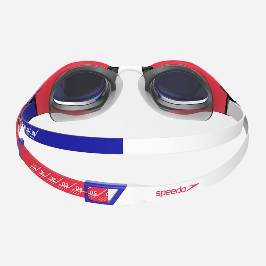 Speedo Schwimmbrille Fastskin Hyper Elite flame red/true blue gespiegelt