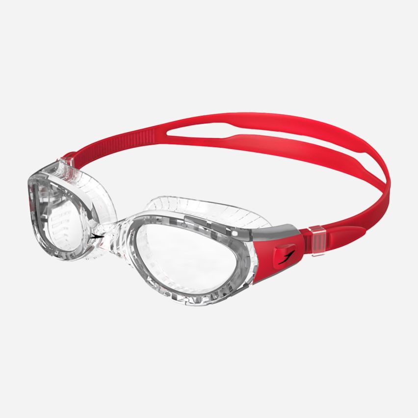 Speedo Schwimmbrille Futura Biofuse Flexiseal lava red/clear