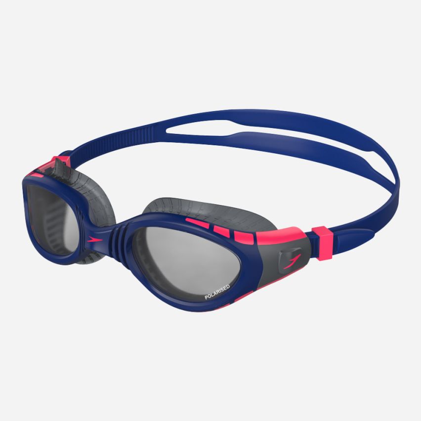 Speedo Schwimmbrille Futura Biofuse Flexiseal navy/phoenix red polarisiert