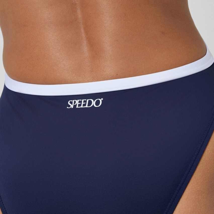 Speedo Solid Bound Cut Out Badeanzug peacoat