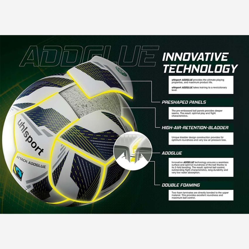 Uhlsport Attack Addglue Fairtrade weiss/marine/fluo gelb