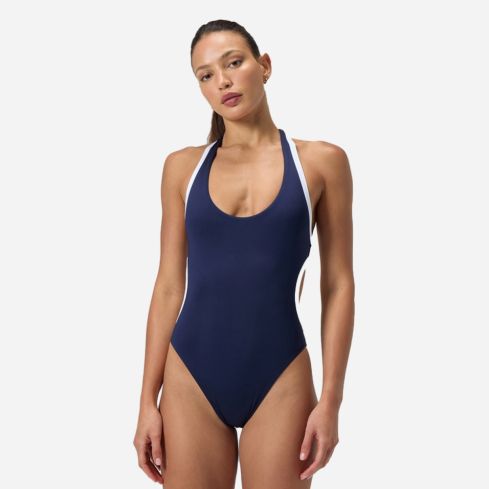 Speedo Solid Bound Cut Out Badeanzug peacoat